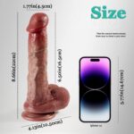 Premium Gerçekçi Dokulu Sıvı Silikon Vantuzlu Dildo - 22 cm - Görsel 2