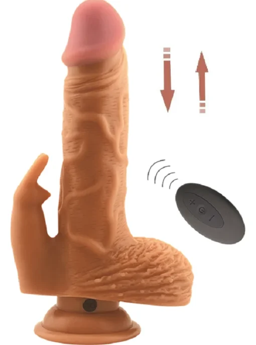 23 cm Klitoris Uyarıcı Yukarı Aşağı Rotasyonlu Silikon Vibratör Penis