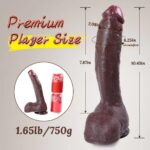 28 cm Güçlü Vantuzlu ve Doğal Dokulu Siyah Dildo - Görsel 4