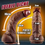 20 cm Kavisli Gerçekçi Siyah Dildo G-Noktası ve Anal Uyarıcı Damarlı - Görsel 5