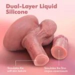 Çift Katmanlı Likit Silikon Gerçekçi Dildo - 18 cm Vakum Tabanlı ve Damarlı Yapı, Yumuşak Ten Dokulu - Görsel 5