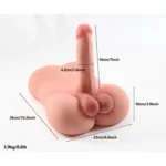 3.9 KG Gerçekçi Yarım Vücut Dildo Kalça 18 cm Damarlı Penis - Görsel 2